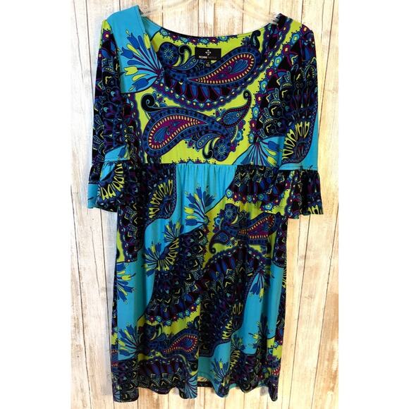 Ronnie Nicole Boho Paisley Print Dress Size 12 - Excellent - Picture 1 of 9